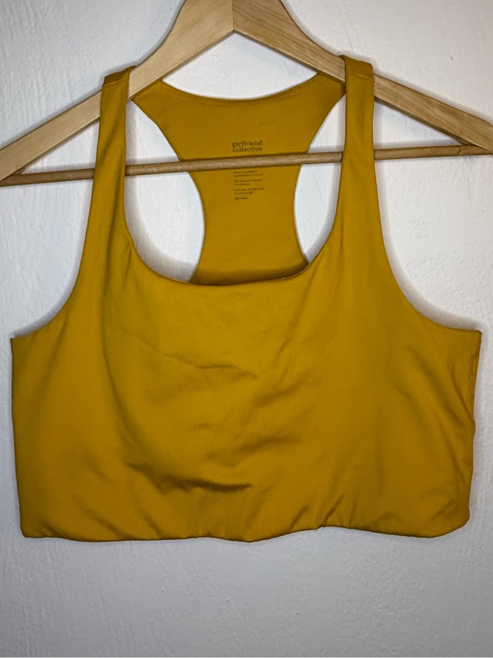 girlfriend collective Mustard Yellow Paloma Racerback Sports Bra